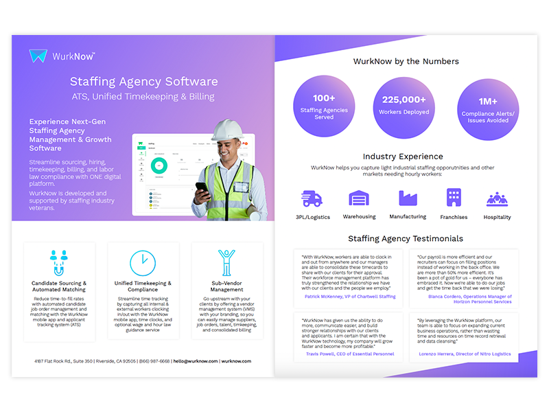 WurkNow Staffing Brochure